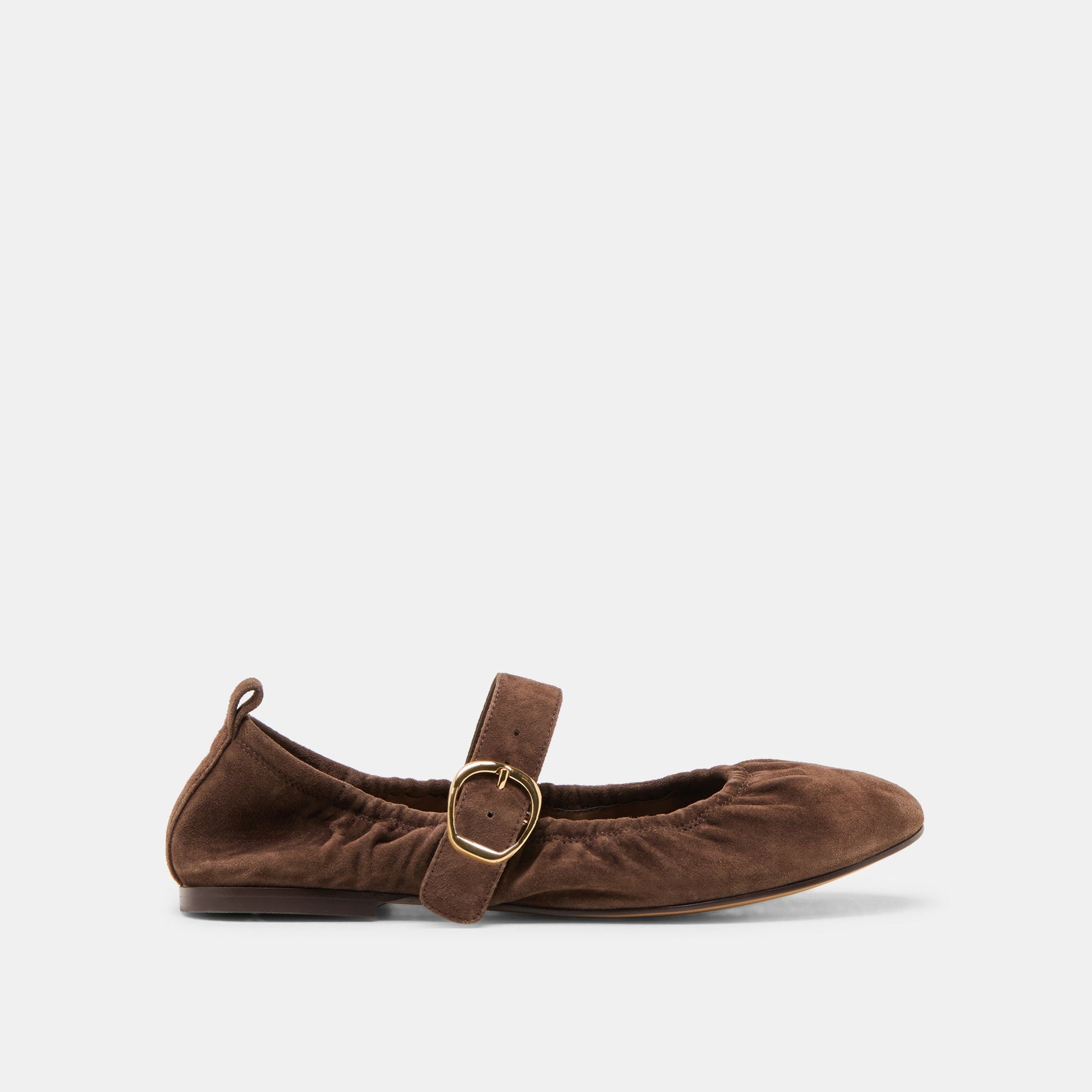 Caely Dk Brown Suede Ballet Flats - Dolce Vita