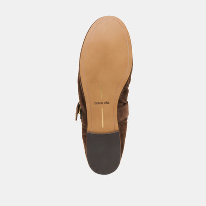 Caely Dk Brown Suede Ballet Flats - Dolce Vita