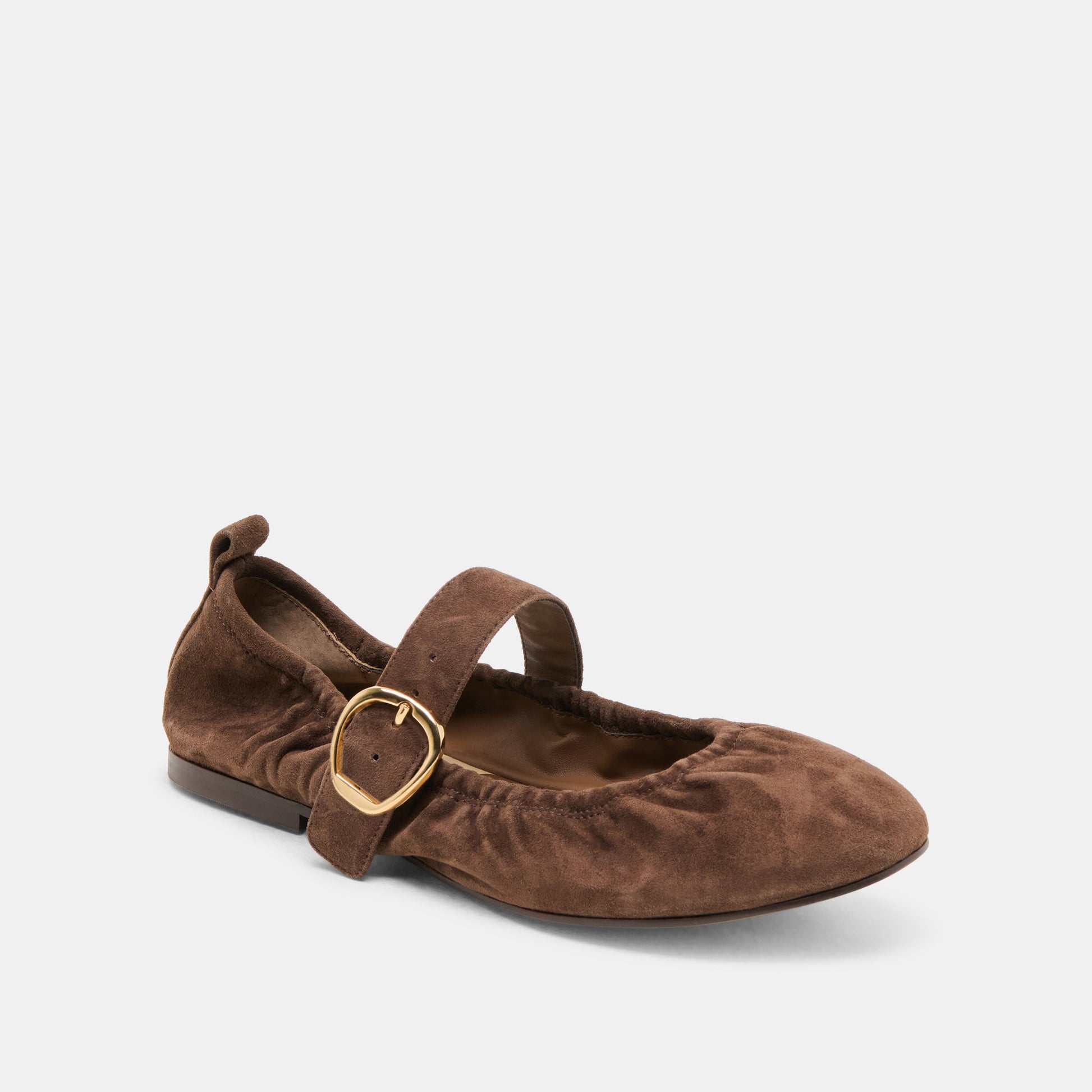 Caely Dk Brown Suede Ballet Flats - Dolce Vita