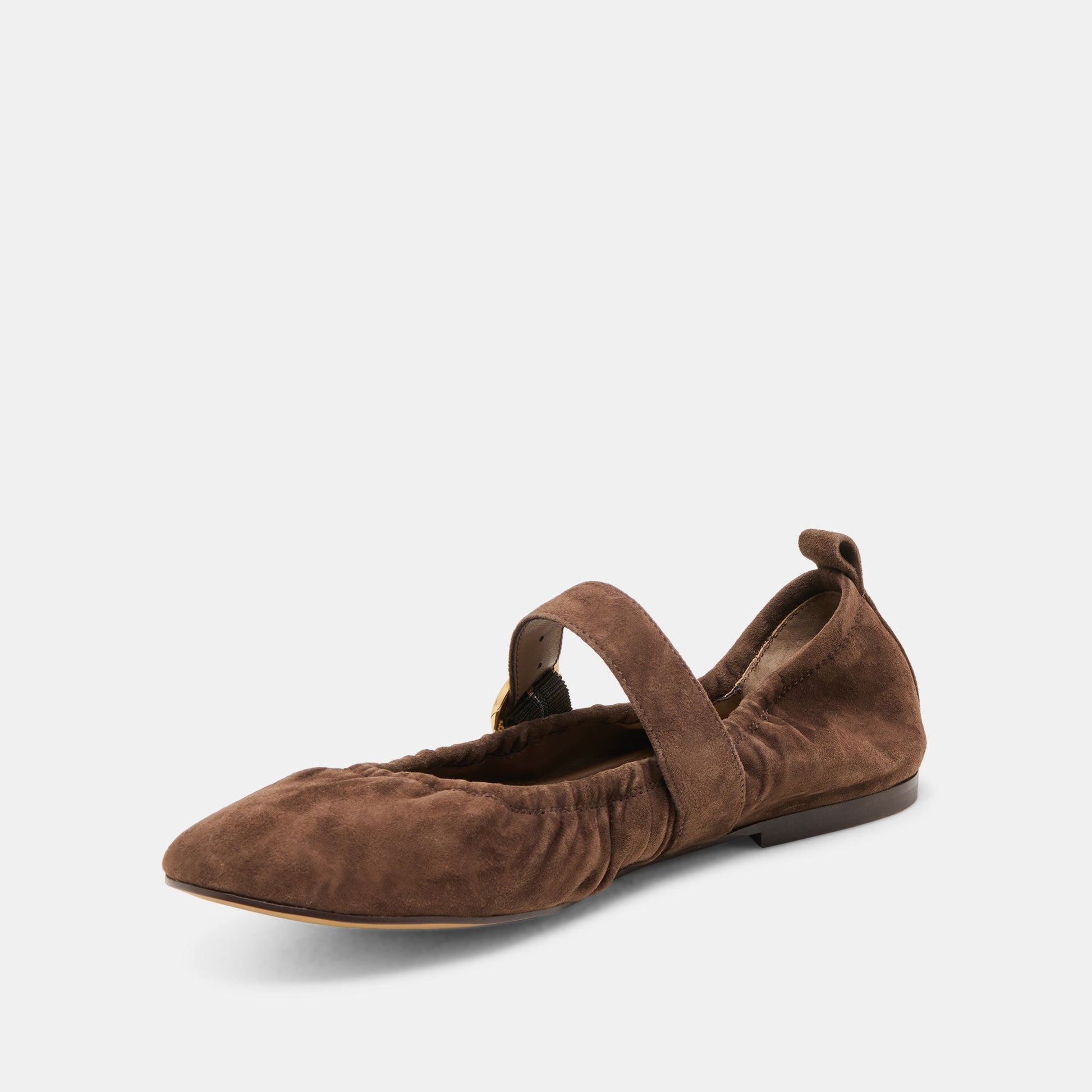 Caely Dk Brown Suede Ballet Flats - Dolce Vita