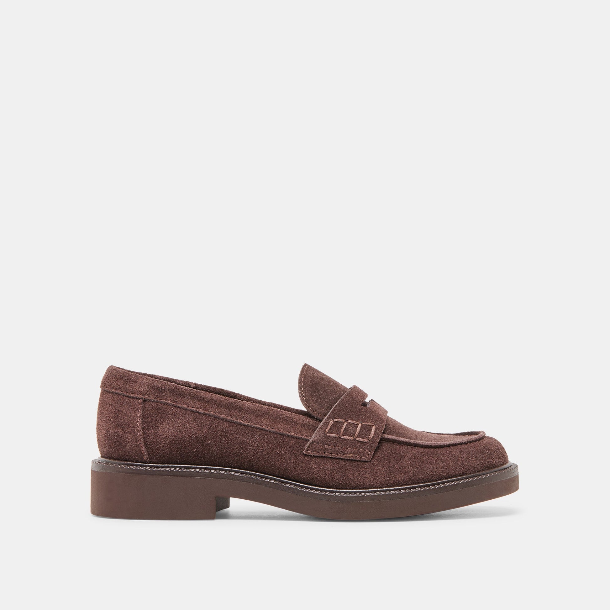 Tiggy Mahogany Suede Loafers - Dolce Vita