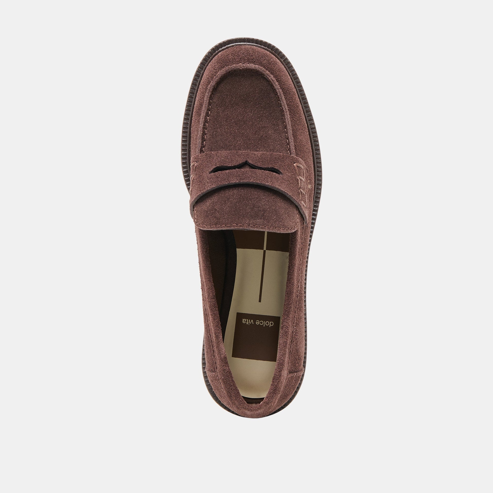 Tiggy Mahogany Suede Loafers - Dolce Vita