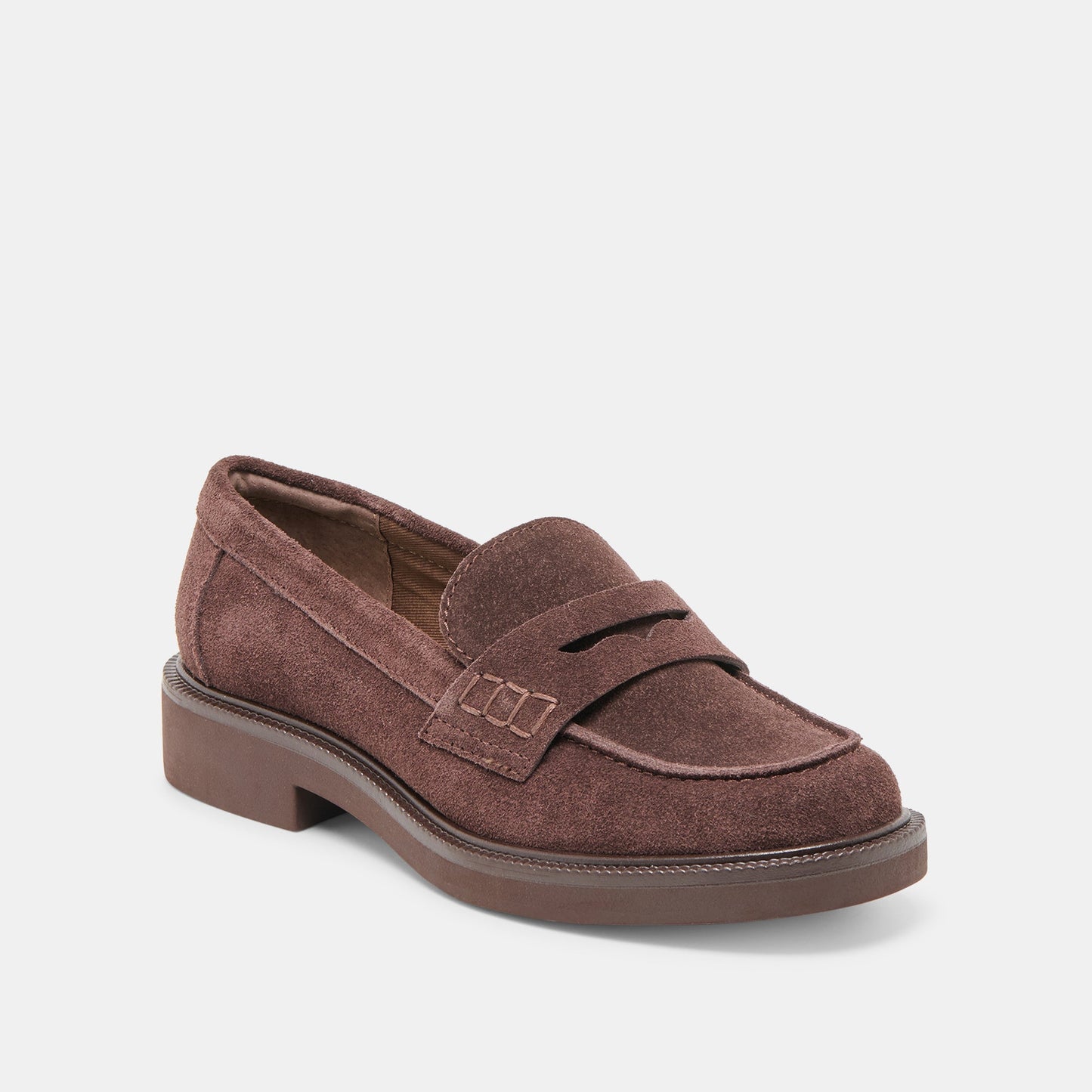 Tiggy Mahogany Suede Loafers - Dolce Vita