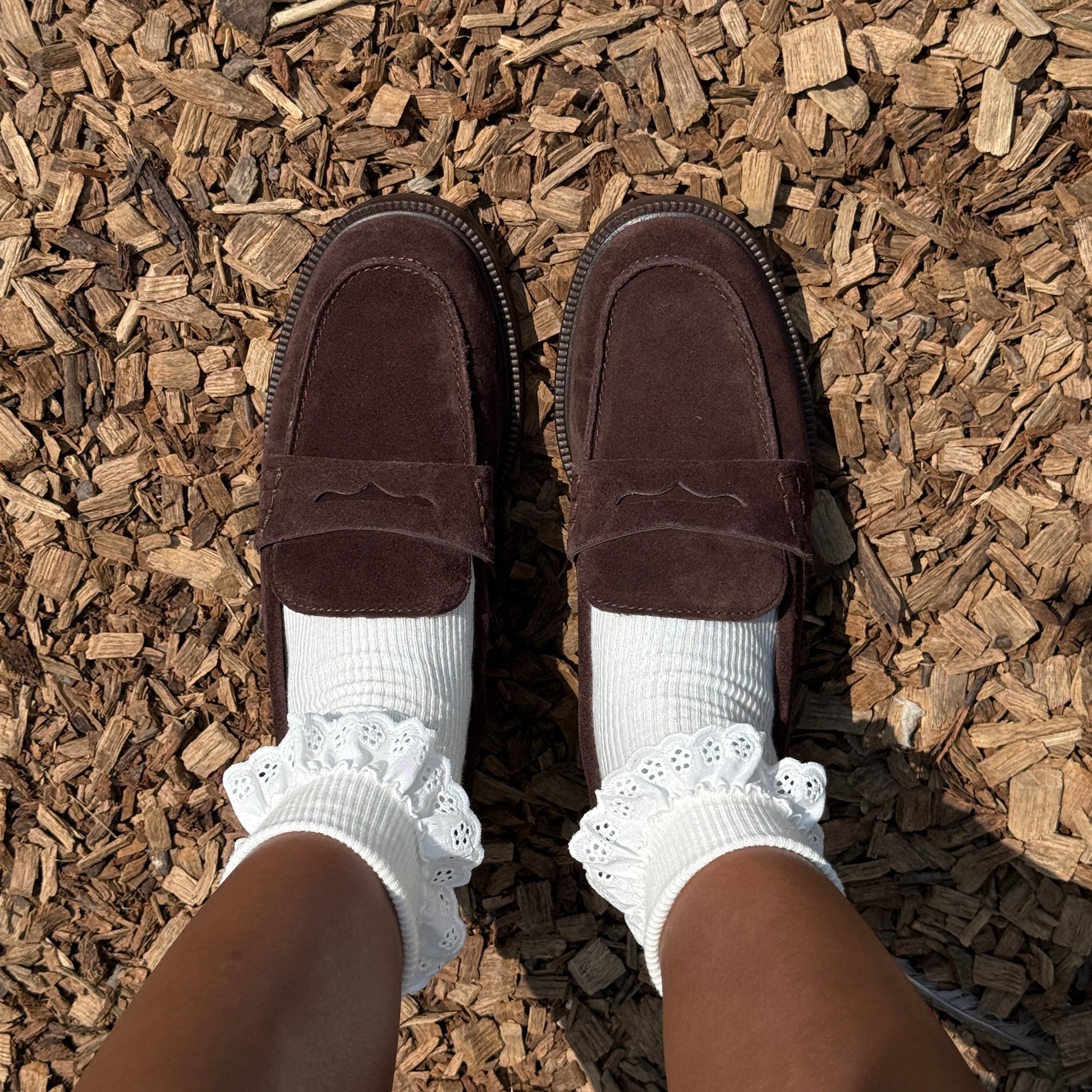 Tiggy Mahogany Suede Loafers - Dolce Vita