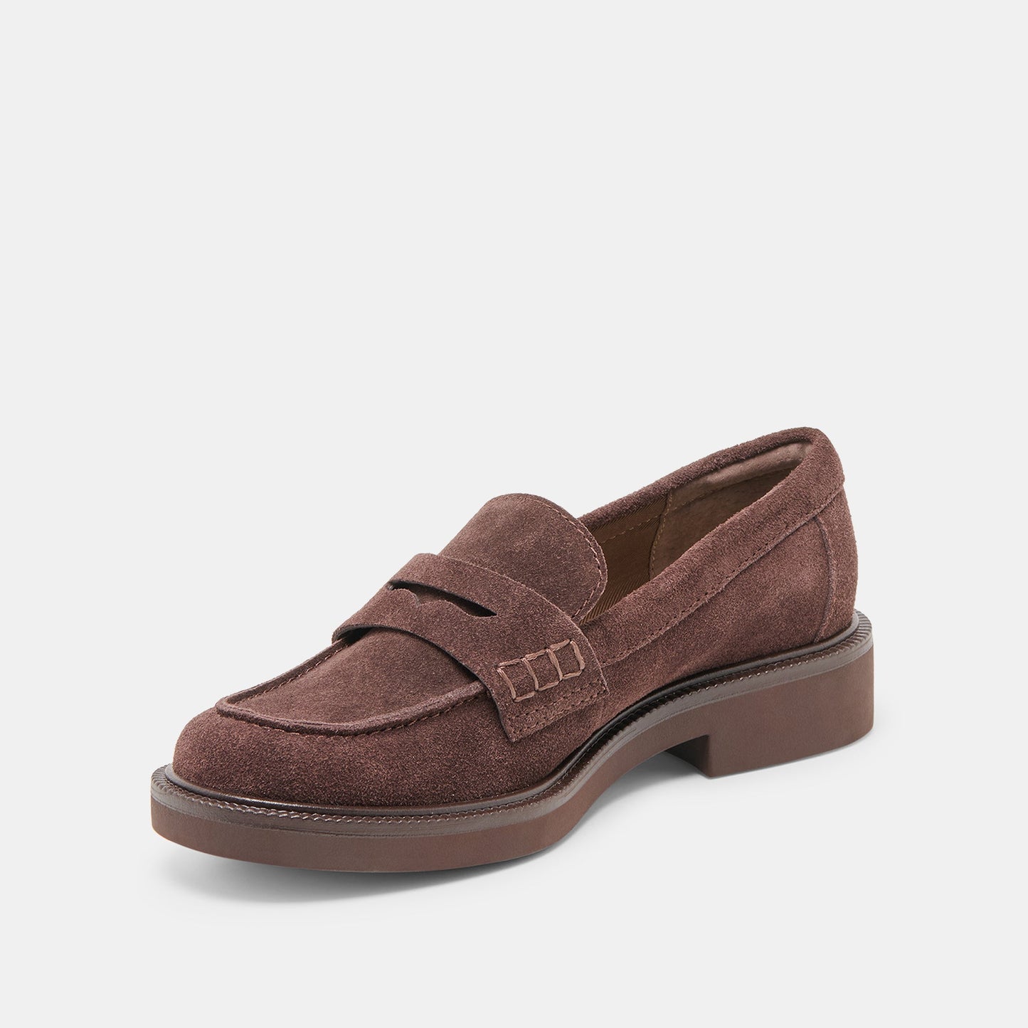 Tiggy Mahogany Suede Loafers - Dolce Vita