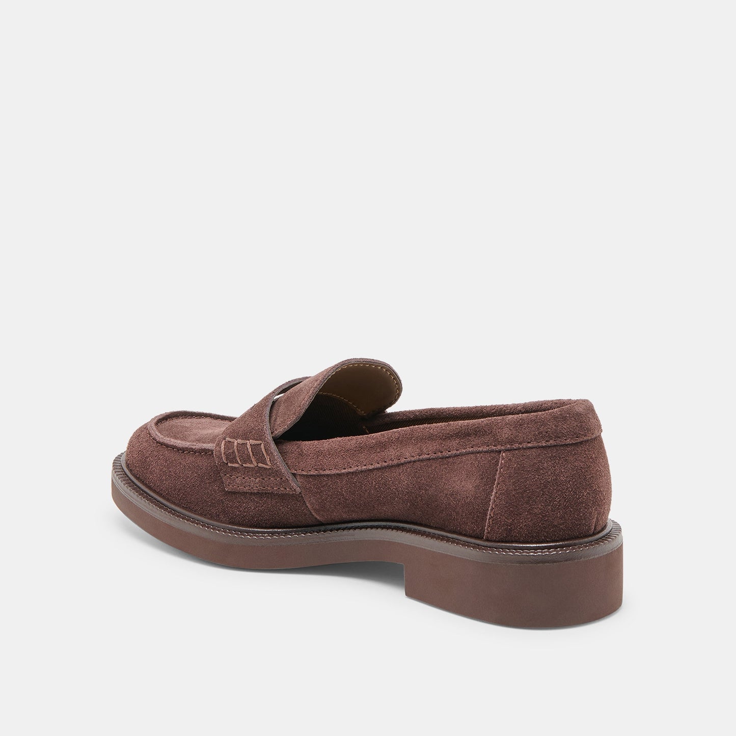 Tiggy Mahogany Suede Loafers - Dolce Vita