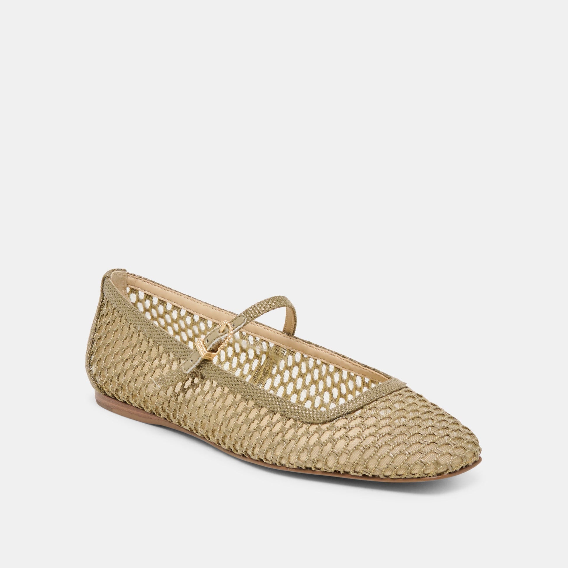 Reyes Olive Woven Raffia Ballet Flats - Dolce Vita