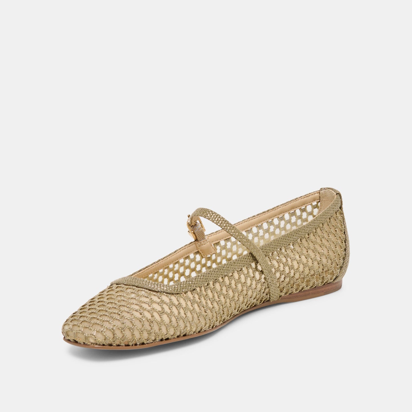 Reyes Olive Woven Raffia Ballet Flats - Dolce Vita