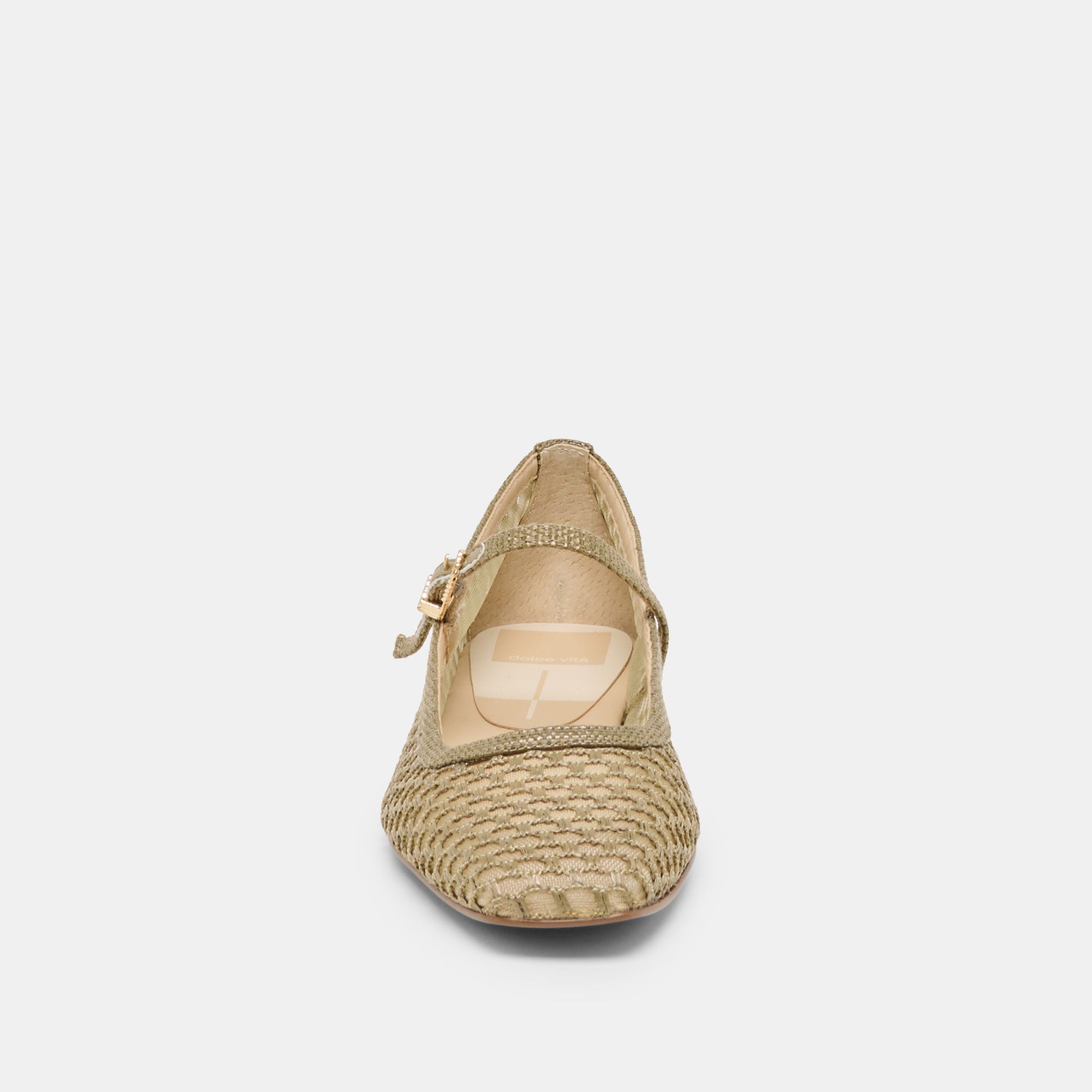 Reyes Olive Woven Raffia Ballet Flats - Dolce Vita