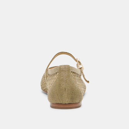Reyes Olive Woven Raffia Ballet Flats - Dolce Vita