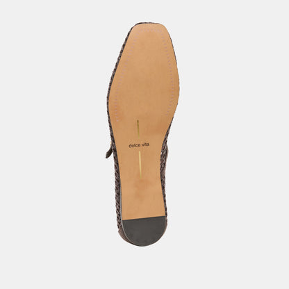 Reyes Chocolate Woven Raffia Ballet Flats - Dolce Vita