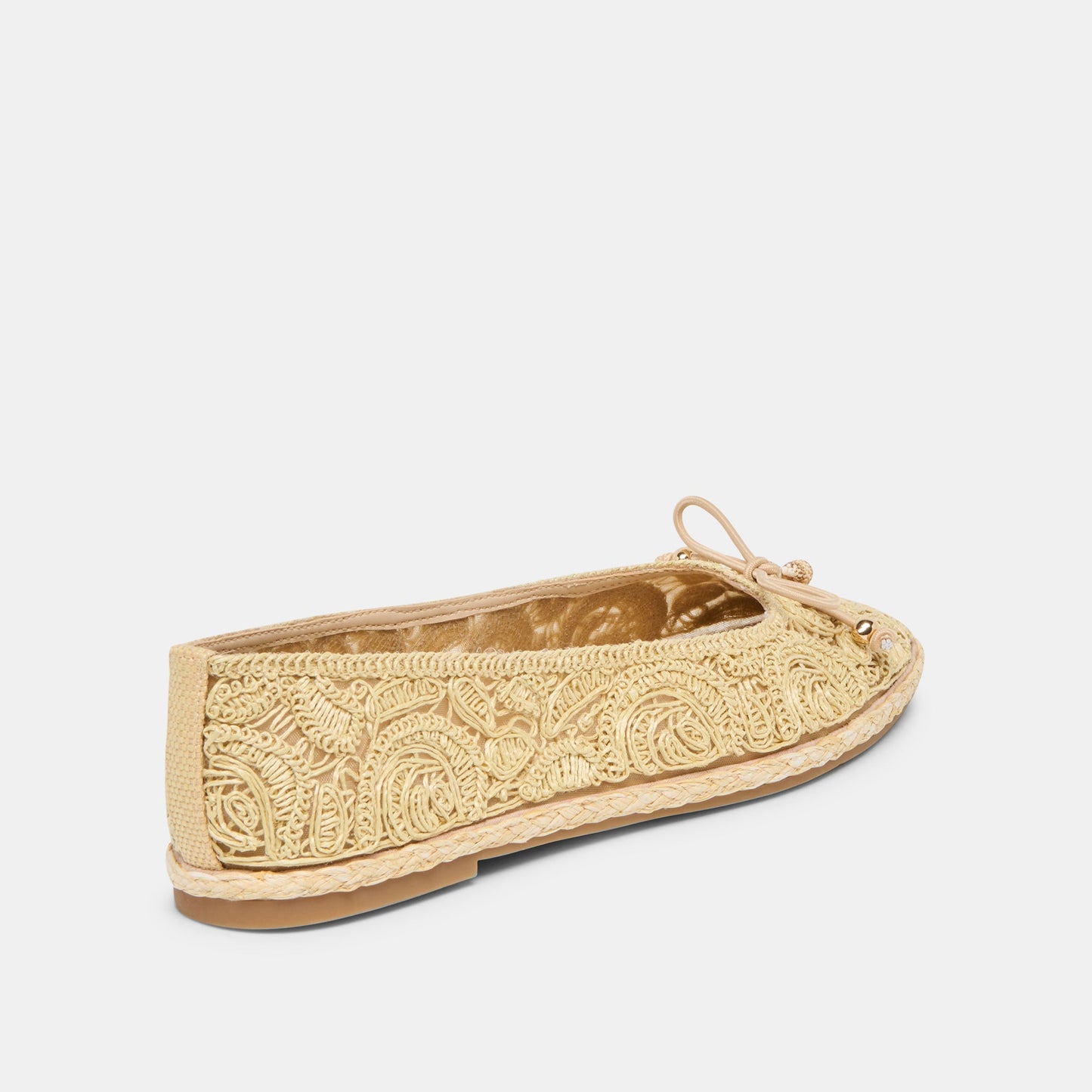 Tianna Lt Natural Raffia Lace Ballet Flats - Dolce Vita