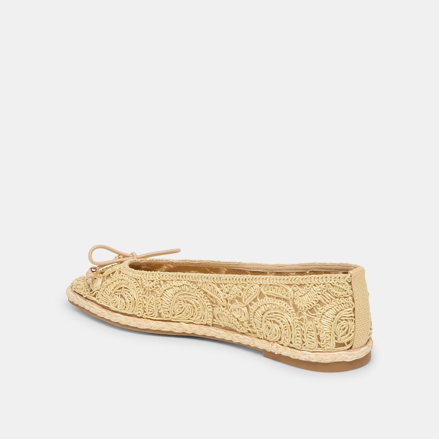 Tianna Lt Natural Raffia Lace Ballet Flats - Dolce Vita