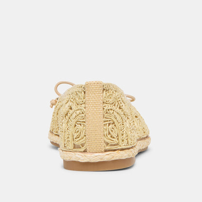 Tianna Lt Natural Raffia Lace Ballet Flats - Dolce Vita