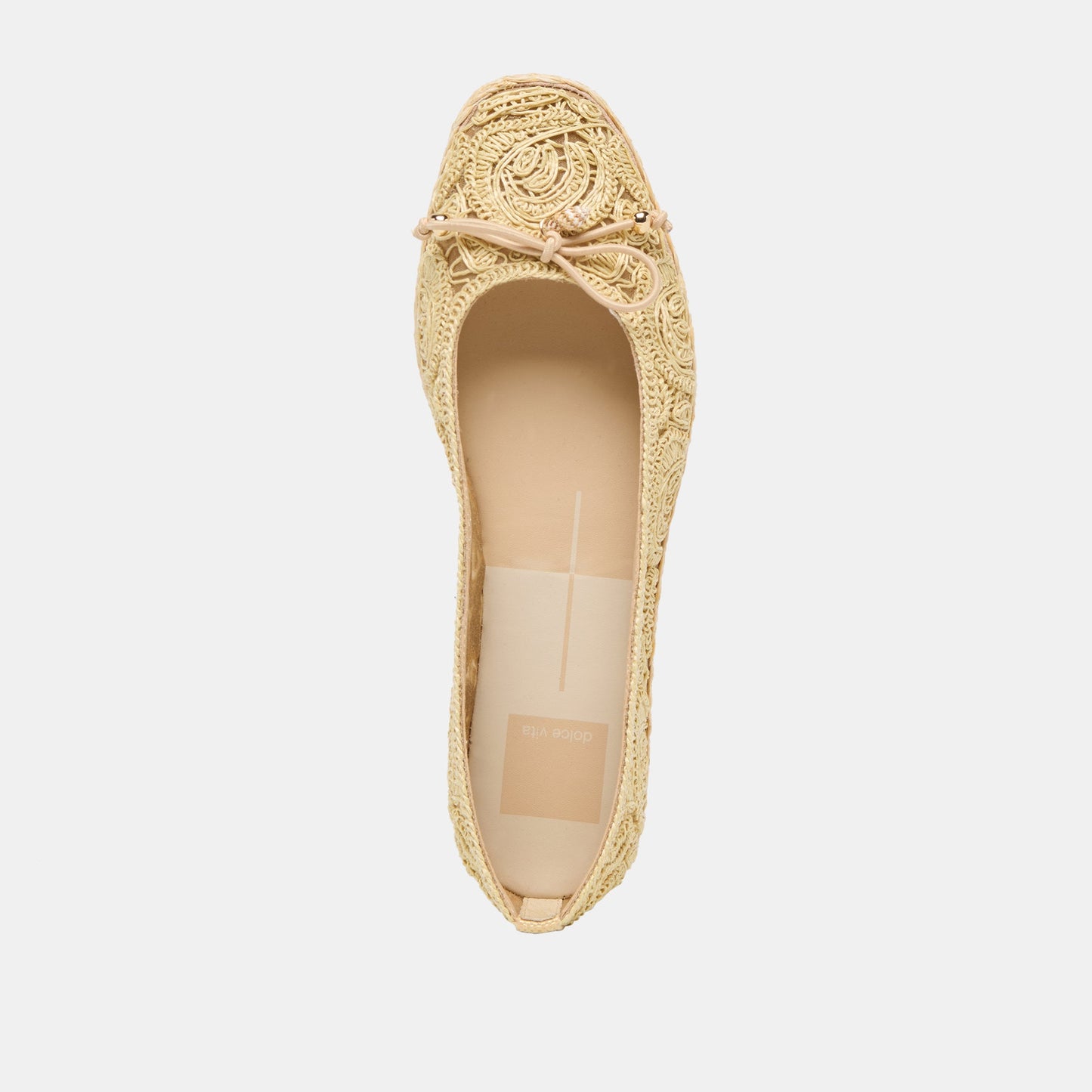 Tianna Lt Natural Raffia Lace Ballet Flats - Dolce Vita