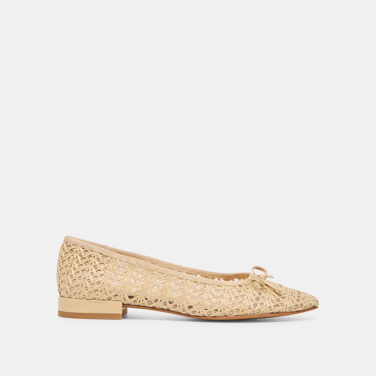 Ulicia Lt Natural Cross Hatch Raffia Ballet Flats - Dolce Vita