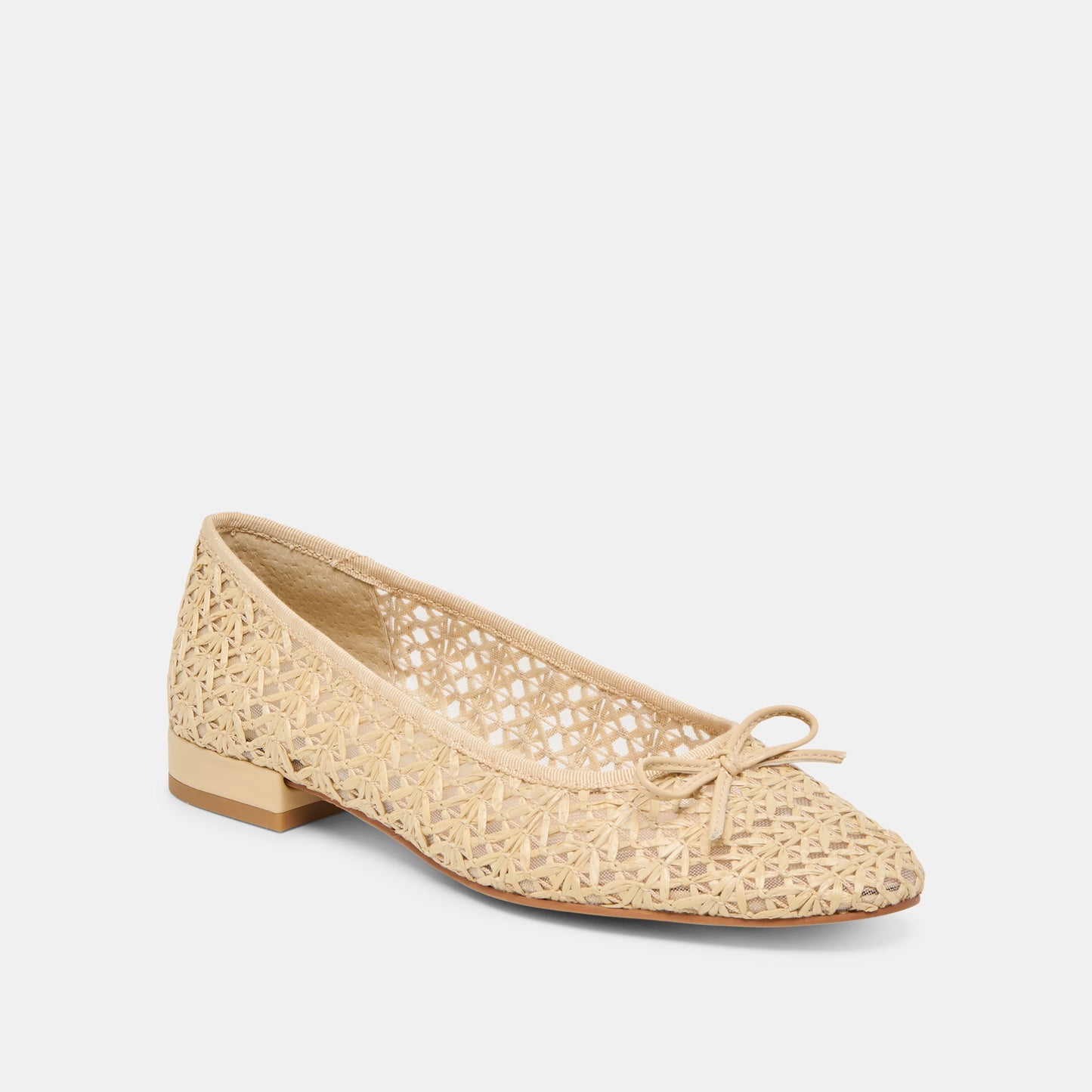 Ulicia Lt Natural Cross Hatch Raffia Ballet Flats - Dolce Vita