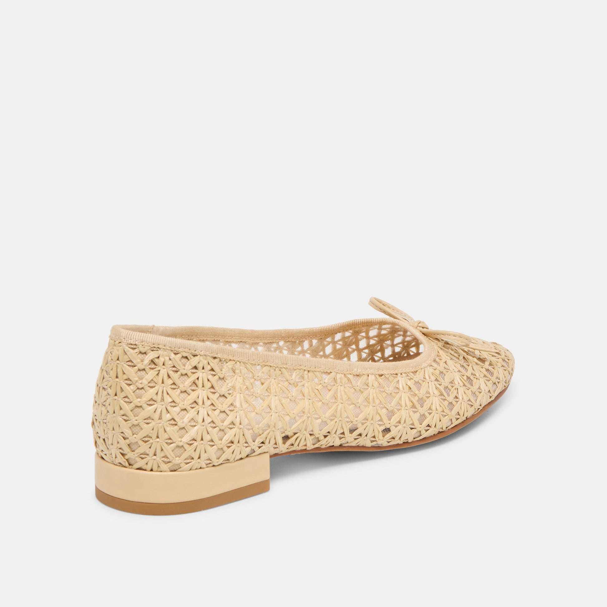 Ulicia Lt Natural Cross Hatch Raffia Ballet Flats - Dolce Vita