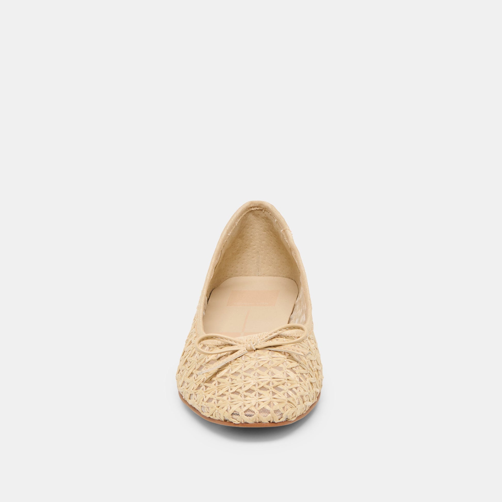 Ulicia Lt Natural Cross Hatch Raffia Ballet Flats - Dolce Vita
