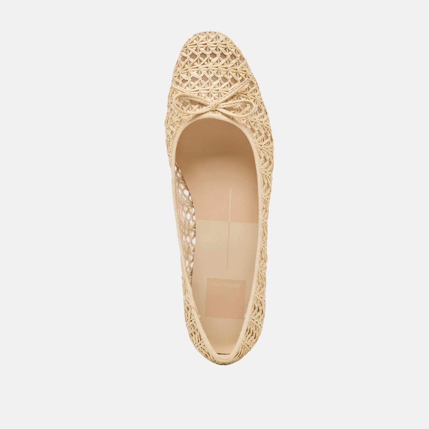 Ulicia Lt Natural Cross Hatch Raffia Ballet Flats - Dolce Vita