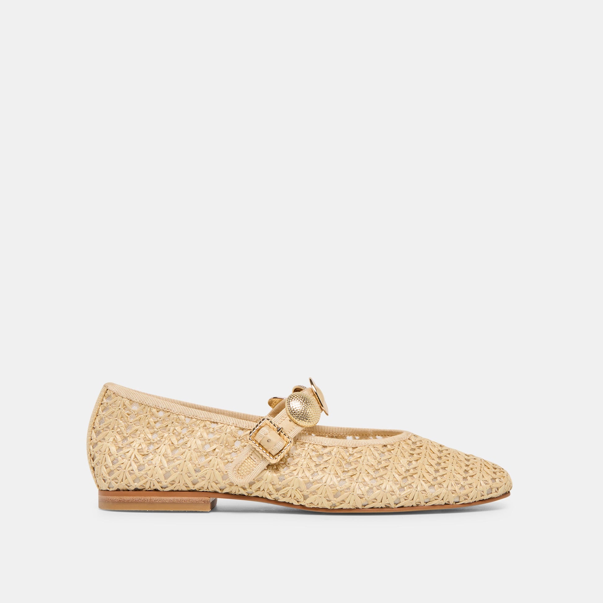 Relan Natural Cross Hatch Raffia Ballet Flats - Dolce Vita