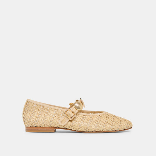 Relan Natural Cross Hatch Raffia Ballet Flats - Dolce Vita