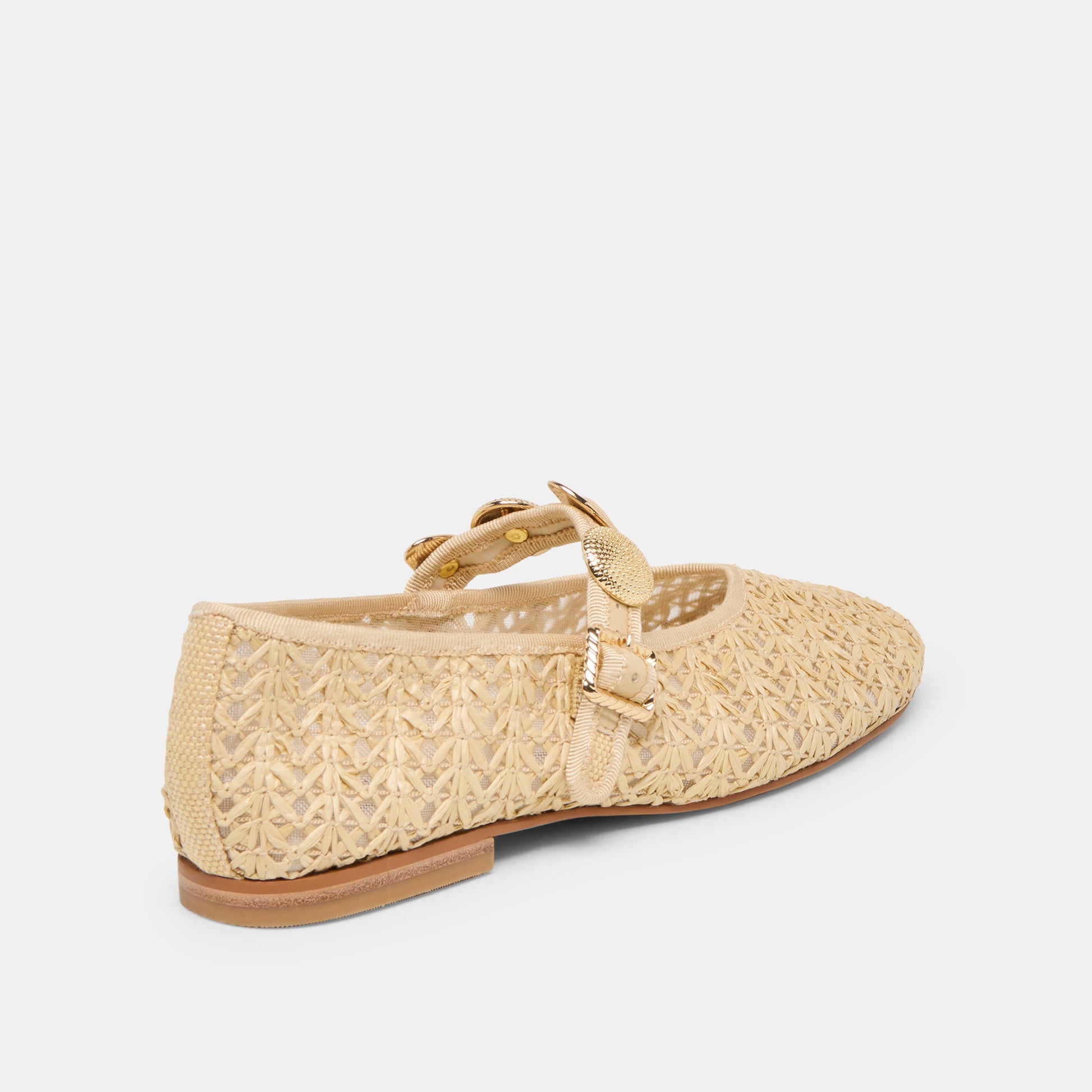 Relan Natural Cross Hatch Raffia Ballet Flats - Dolce Vita