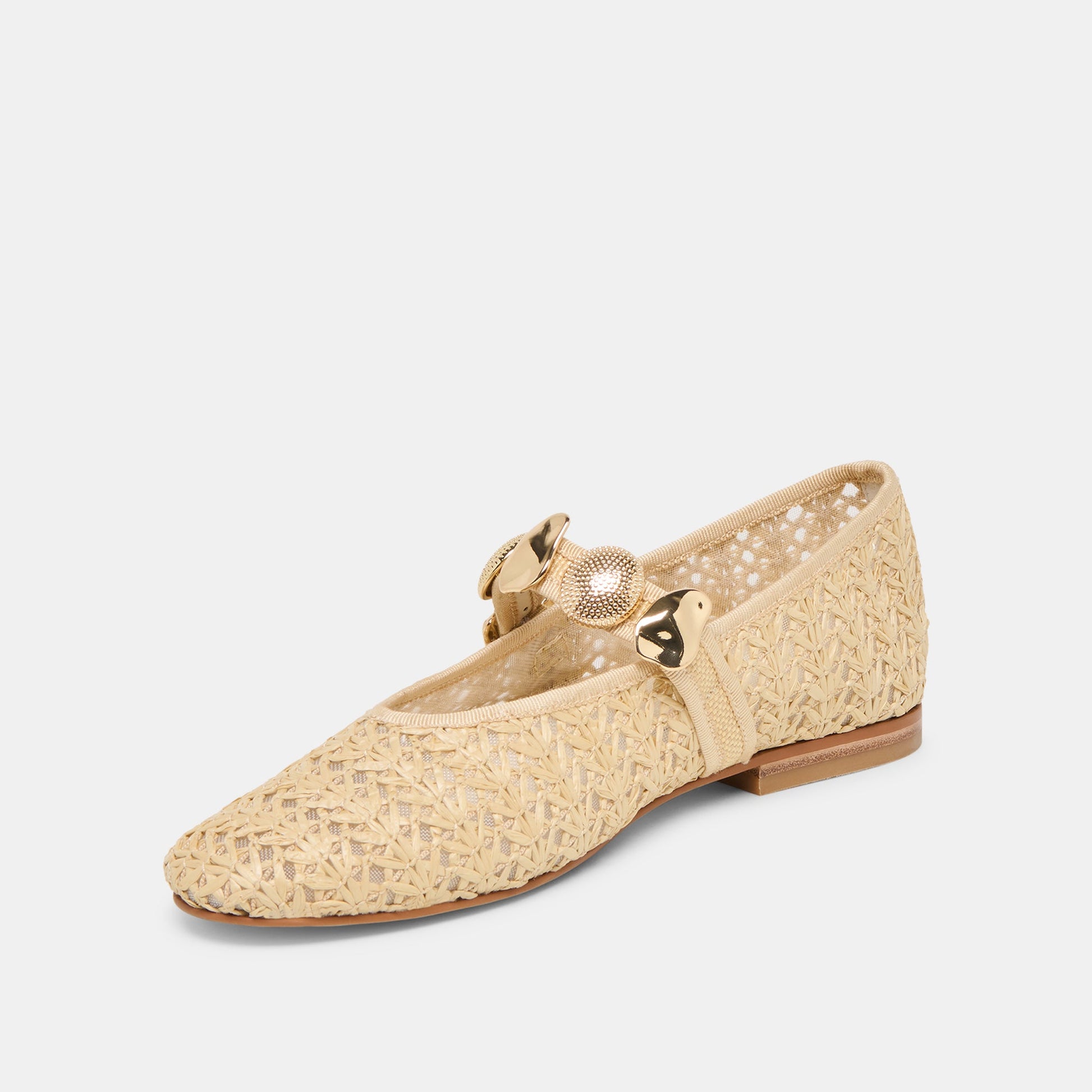 Relan Natural Cross Hatch Raffia Ballet Flats - Dolce Vita