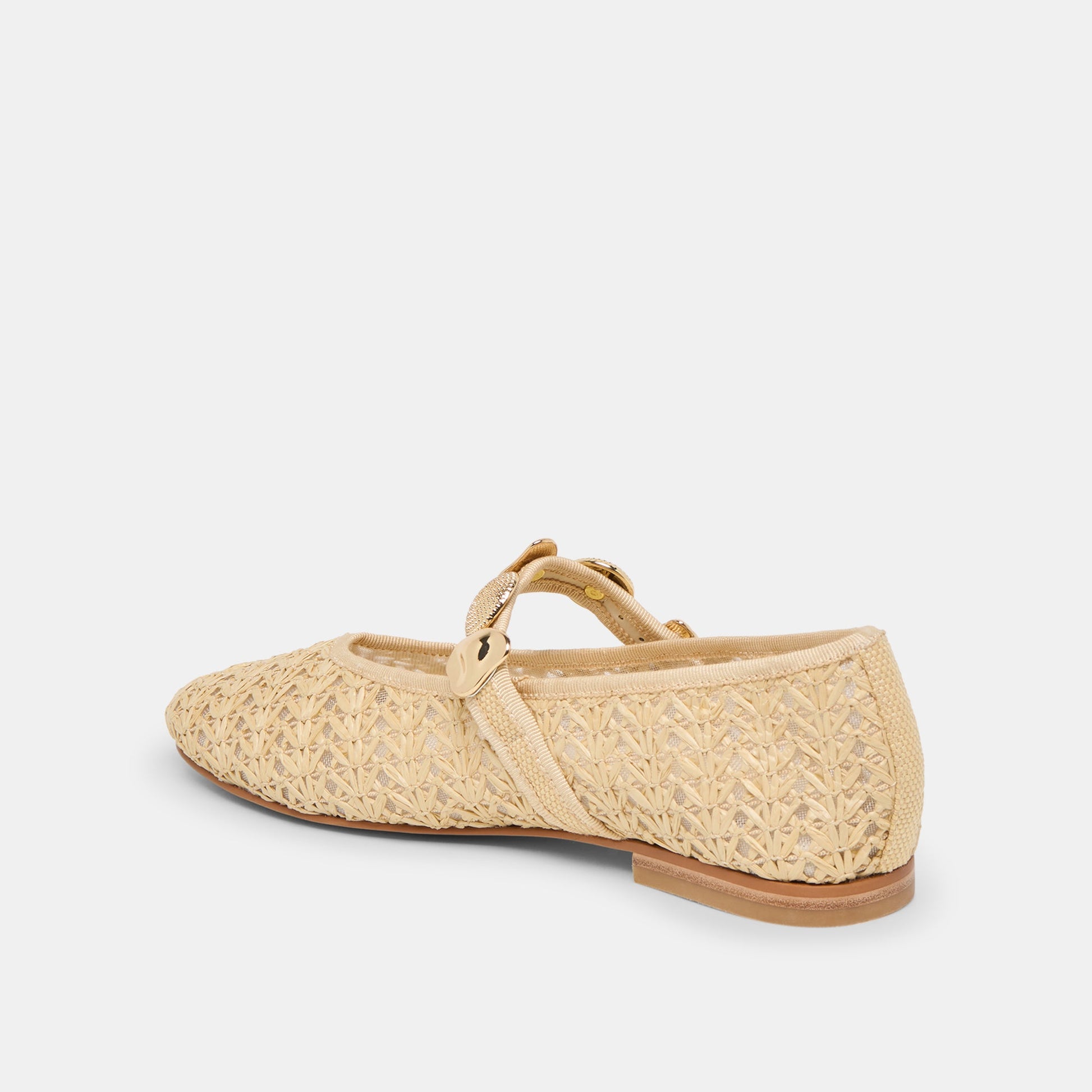 Relan Natural Cross Hatch Raffia Ballet Flats - Dolce Vita