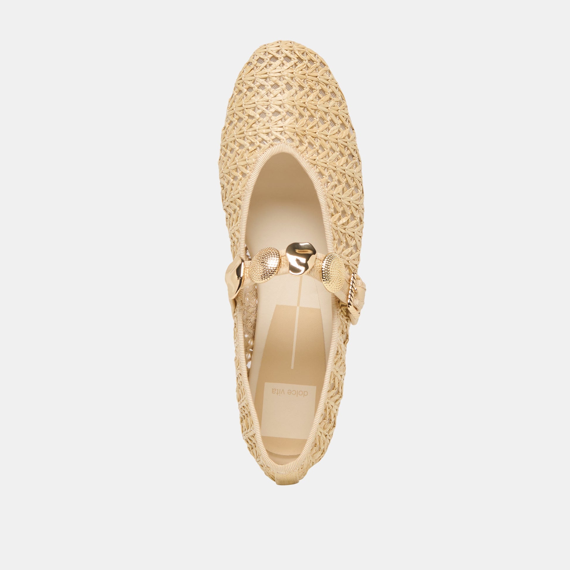 Relan Natural Cross Hatch Raffia Ballet Flats - Dolce Vita