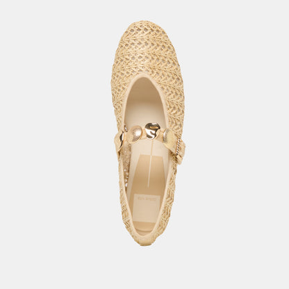 Relan Natural Cross Hatch Raffia Ballet Flats - Dolce Vita