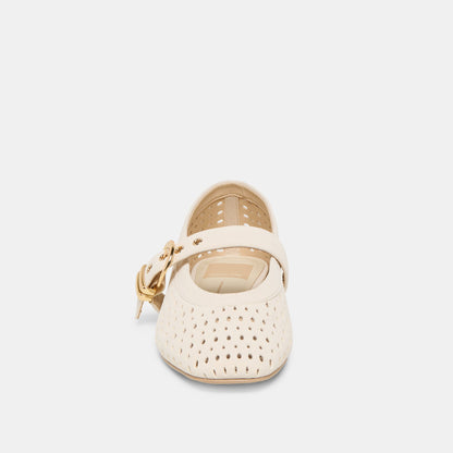 Mikel Creme Perforated Suede Ballet Flats - Dolce Vita