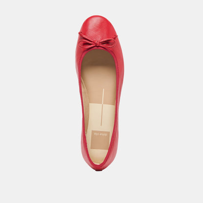 Ritla Cherry Leather Ballet Flats - Dolce Vita