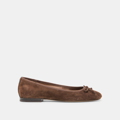 Ritla Dk Brown Suede Ballet Flats - Dolce Vita