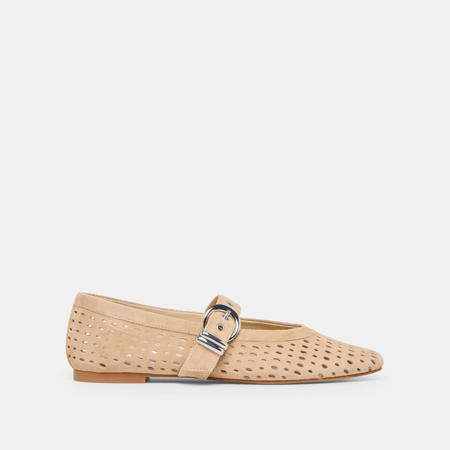 Mikel Camel Perforated Suede Ballet Flats - Dolce Vita
