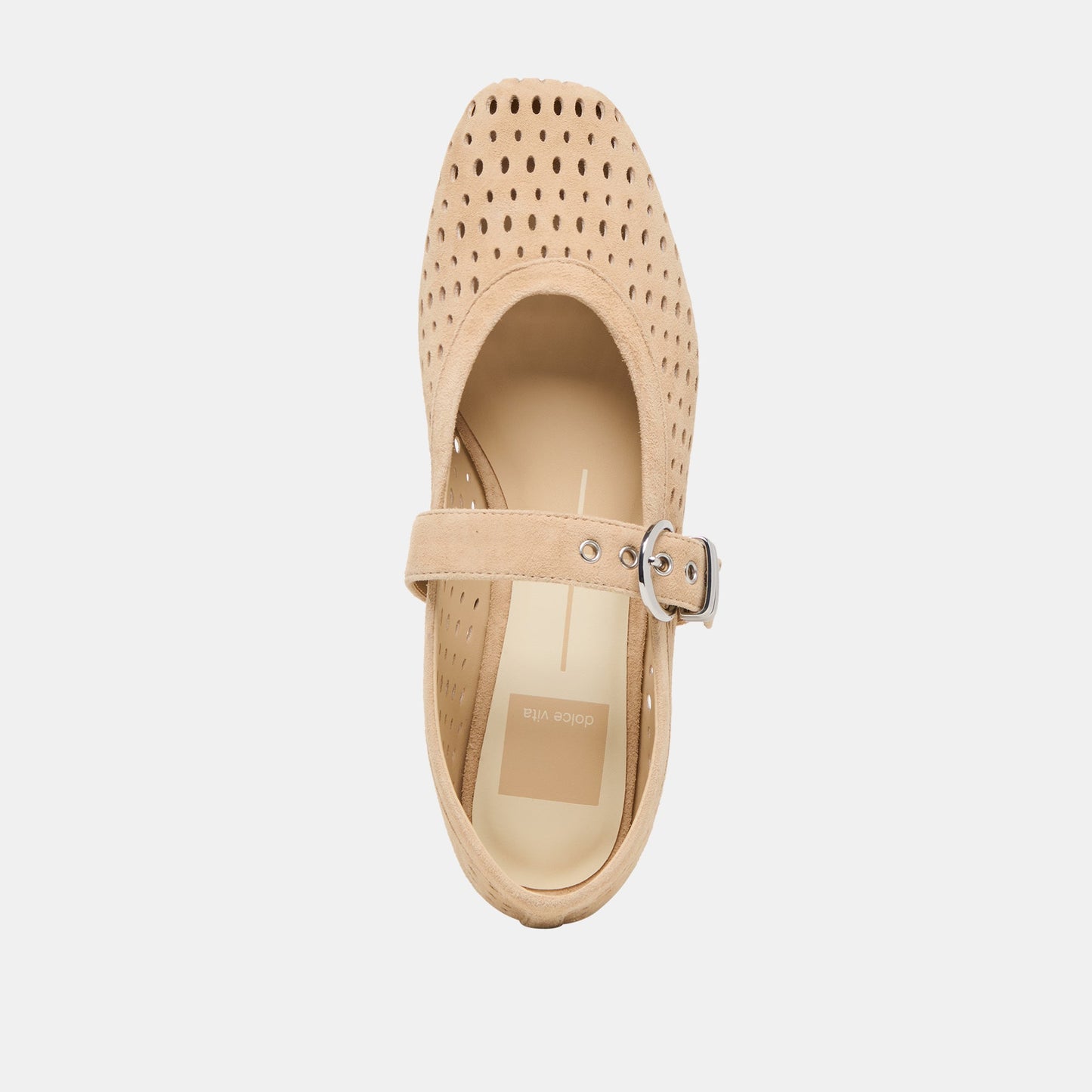 Mikel Camel Perforated Suede Ballet Flats - Dolce Vita