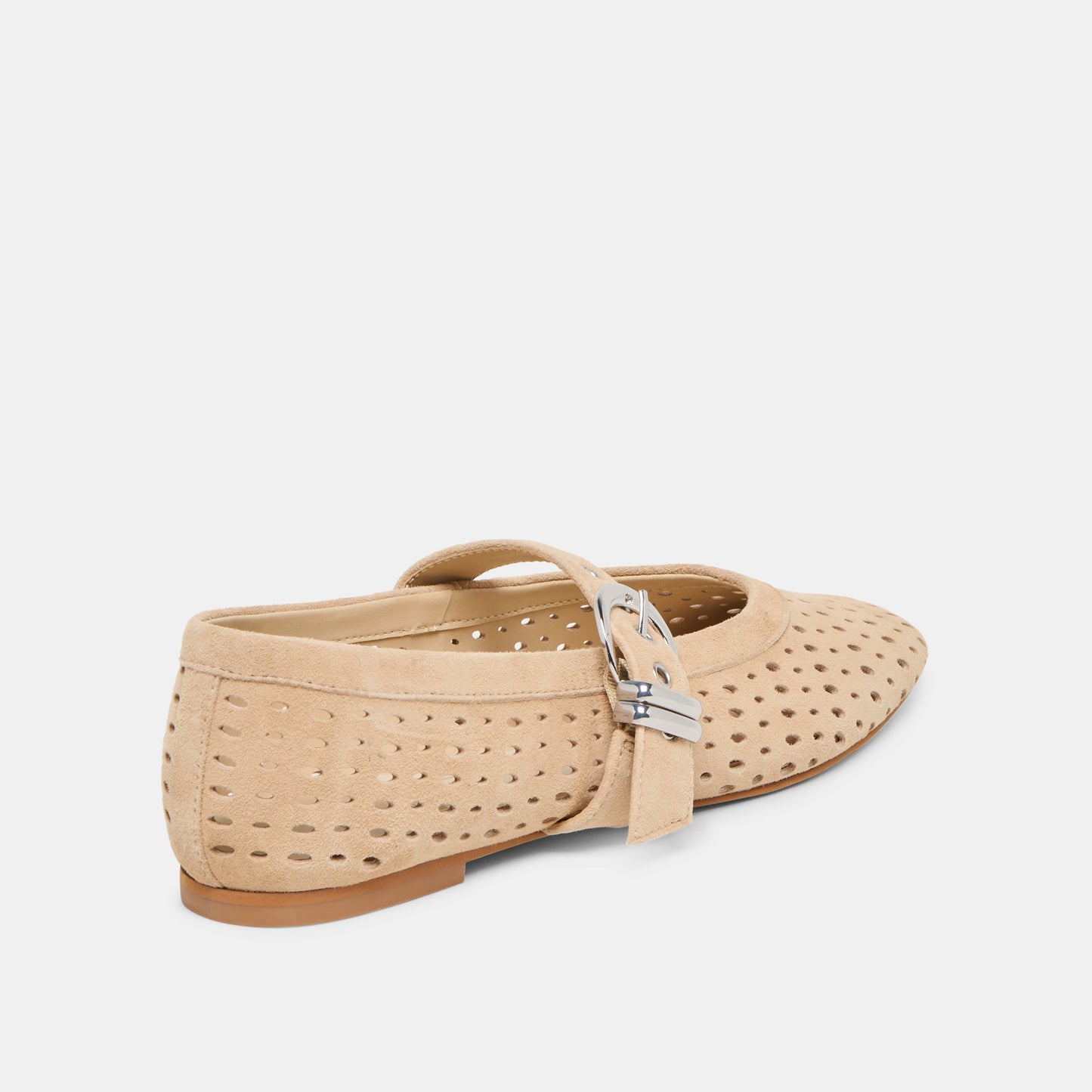 Mikel Camel Perforated Suede Ballet Flats - Dolce Vita