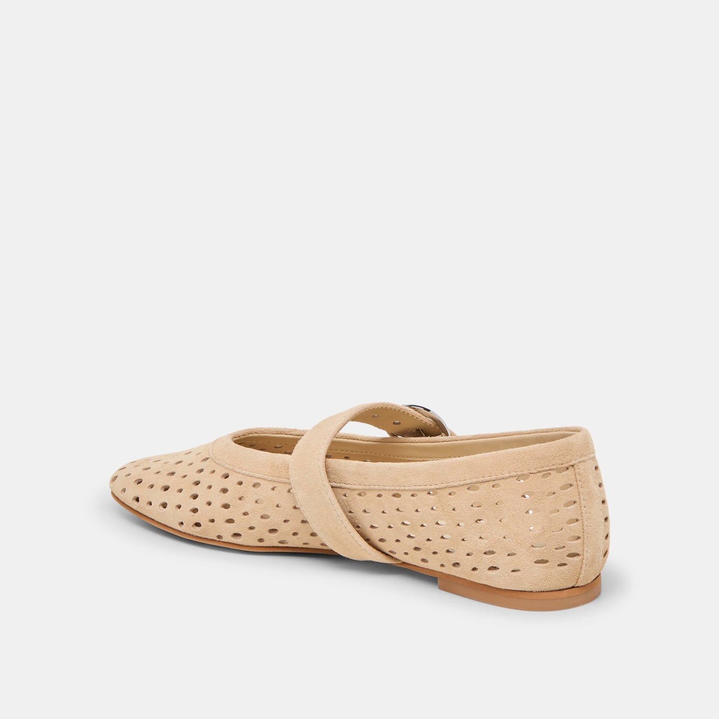 Mikel Camel Perforated Suede Ballet Flats - Dolce Vita