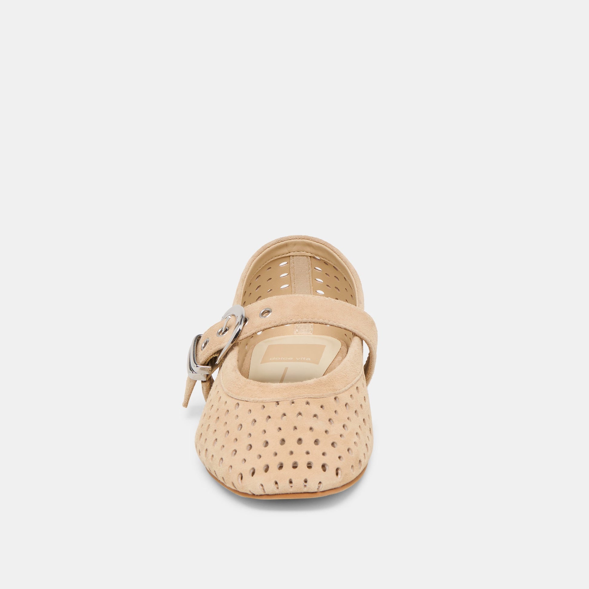 Mikel Camel Perforated Suede Ballet Flats - Dolce Vita