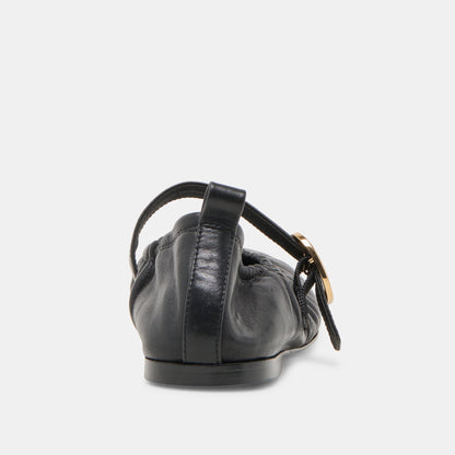 Caely Black Leather Ballet Flats - Dolce Vita