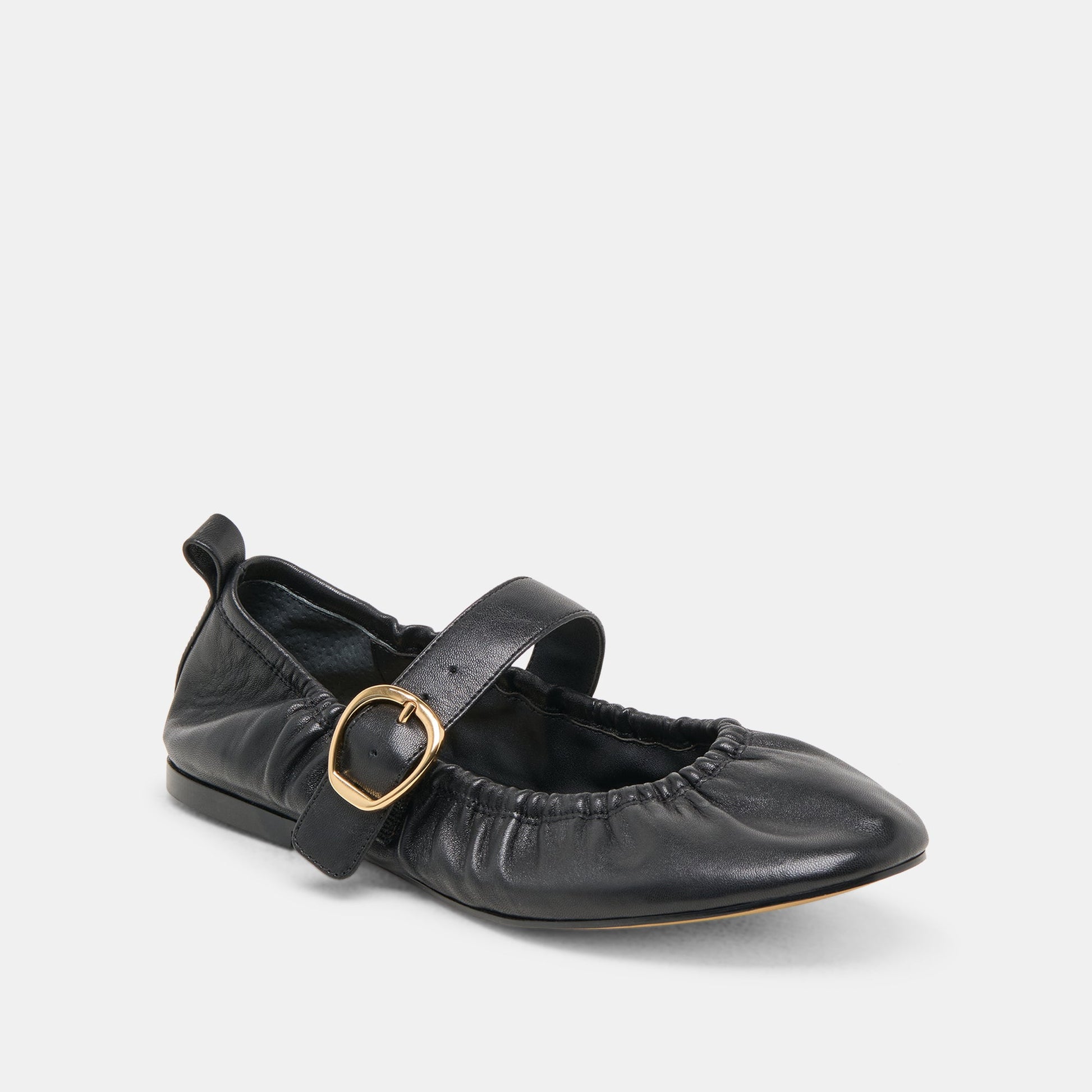 Caely Black Leather Ballet Flats - Dolce Vita