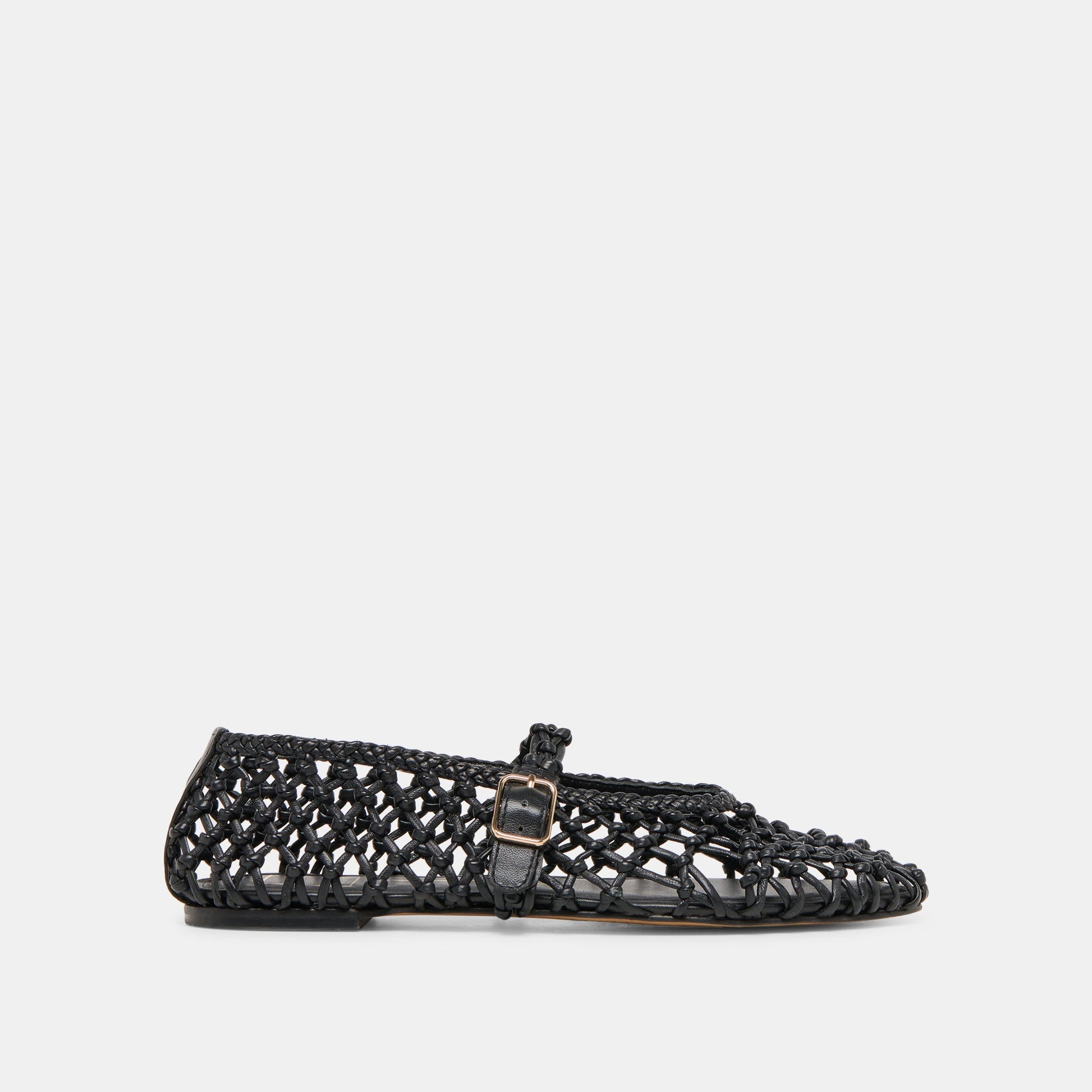 Clair Black Woven Leather Ballet Flats - Dolce Vita