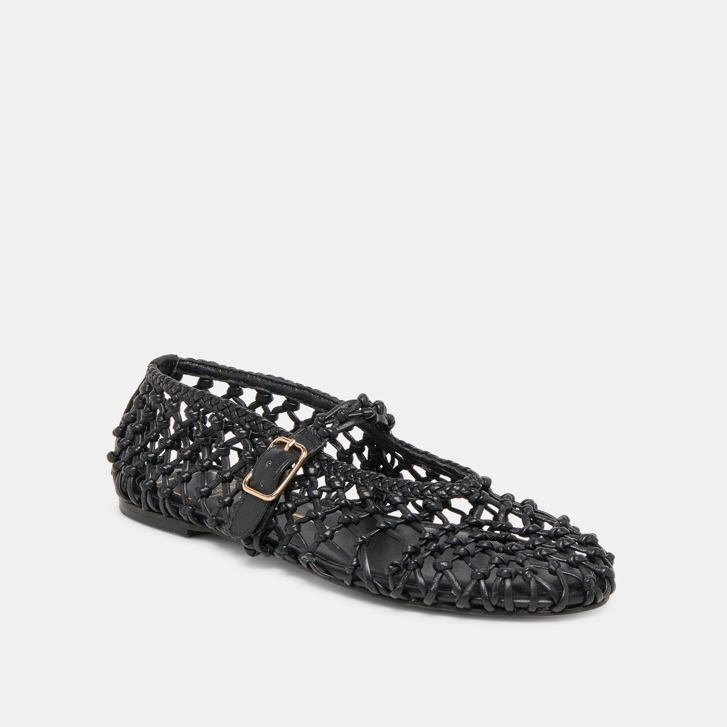 Clair Black Woven Leather Ballet Flats - Dolce Vita