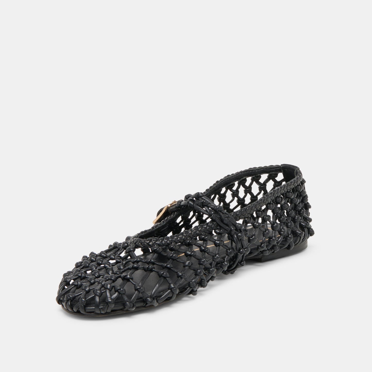 Clair Black Woven Leather Ballet Flats - Dolce Vita