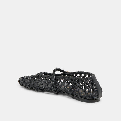 Clair Black Woven Leather Ballet Flats - Dolce Vita