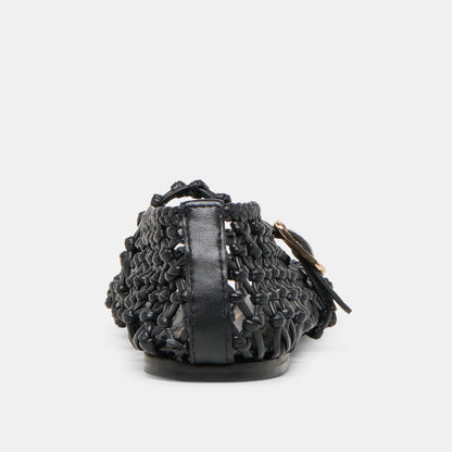 Clair Black Woven Leather Ballet Flats - Dolce Vita