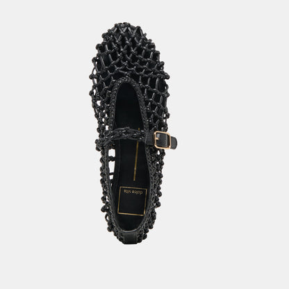 Clair Black Woven Leather Ballet Flats - Dolce Vita