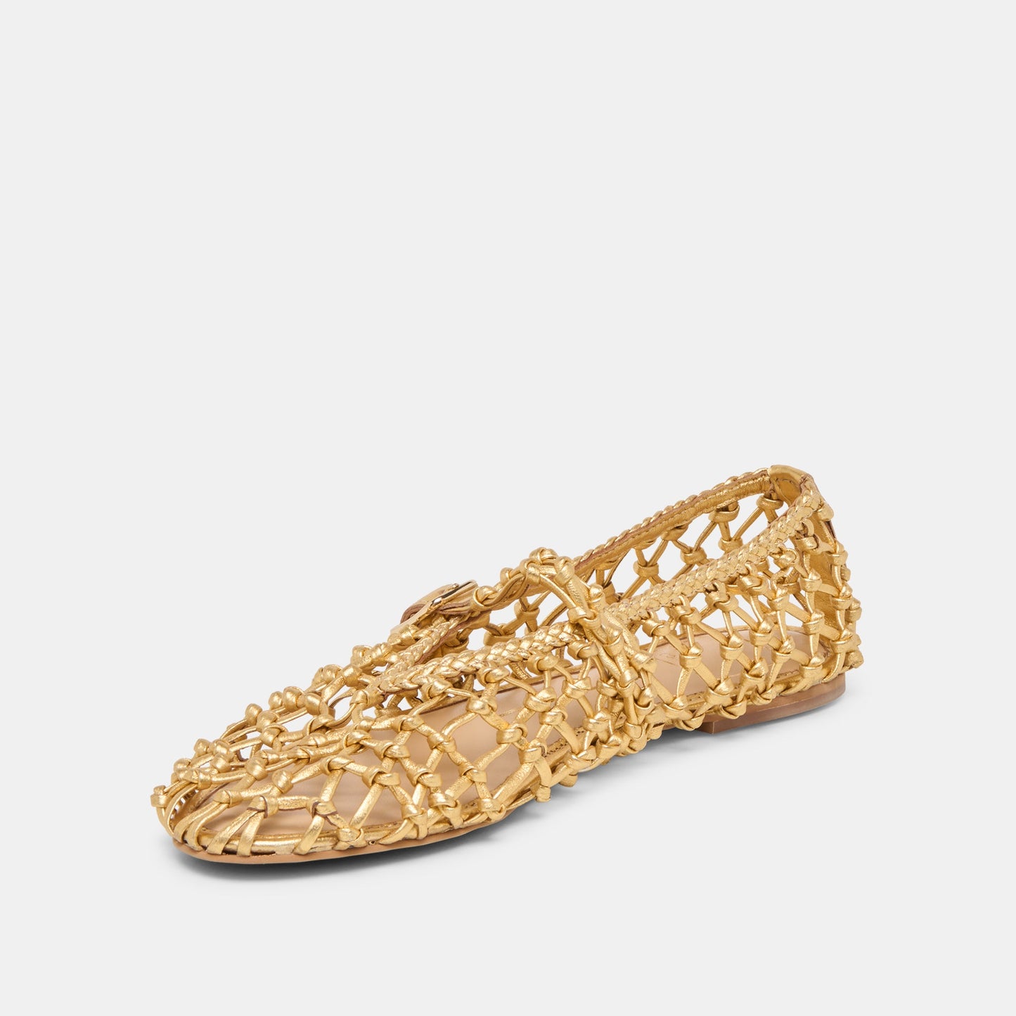 Clair Gold Woven Leather Ballet Flats - Dolce Vita