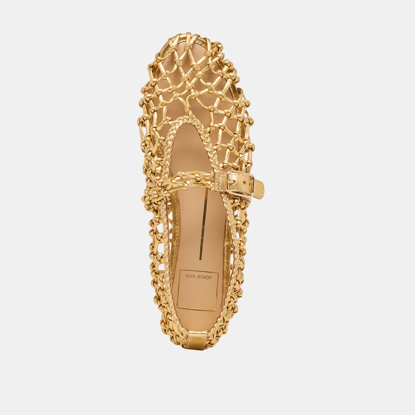 Clair Gold Woven Leather Ballet Flats - Dolce Vita