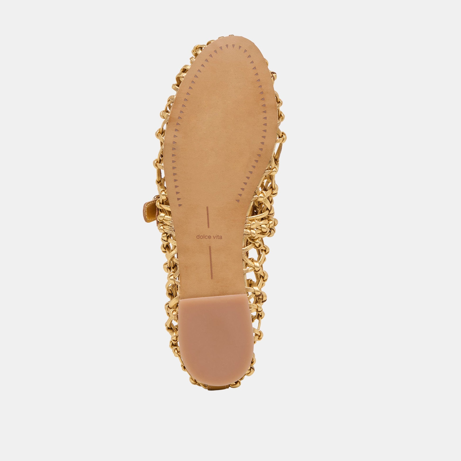 Clair Gold Woven Leather Ballet Flats - Dolce Vita